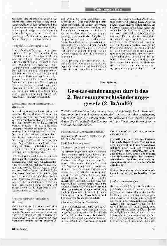 Vorschauseite 2: Berufspolitische Situation undAufgabenstellung nach Verabschiedung des 2. Betreuungs-rechtsänderungsgesetzes (BtÄndG)