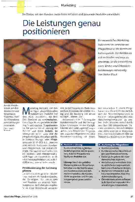 Vorschauseite 1: Die Leistungen genau positionieren