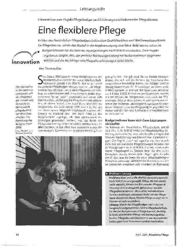 Vorschauseite 1: Eine flexiblere Pflege