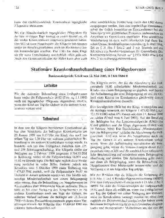 Vorschauseite 6: Notwendigkeit einer Krankenhausbehandlung - Verlegung im Rahmen der Zusammenarbeit zweier Krankenhäuser