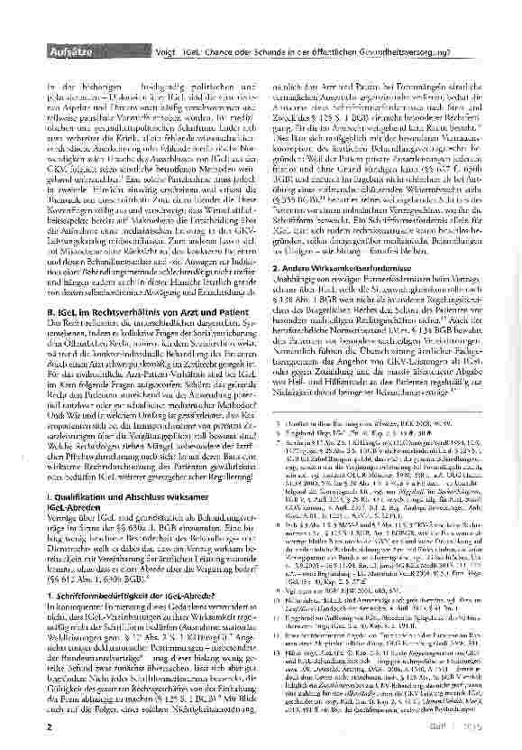 Vorschauseite 2: IGeL: Chance oder Schande in der öffentlichen Gesundheitsversorgung?