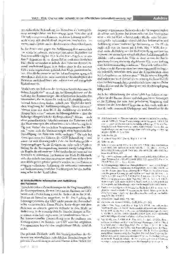 Vorschauseite 5: IGeL: Chance oder Schande in der öffentlichen Gesundheitsversorgung?