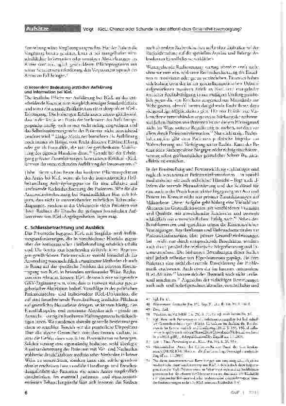 Vorschauseite 6: IGeL: Chance oder Schande in der öffentlichen Gesundheitsversorgung?