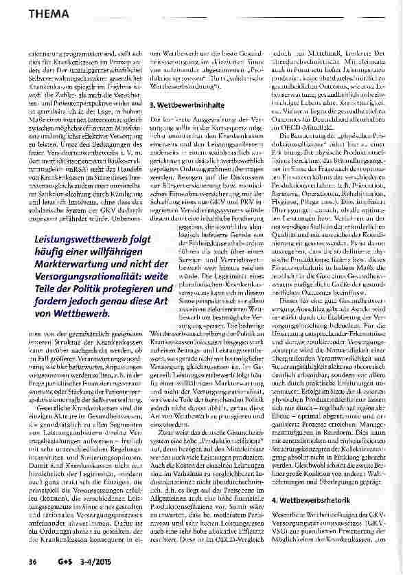 Vorschauseite 3: Wettbewerb als Innovationsmotor: Aufgaben und Selbstverständnis der AOK Baden-Württemberg