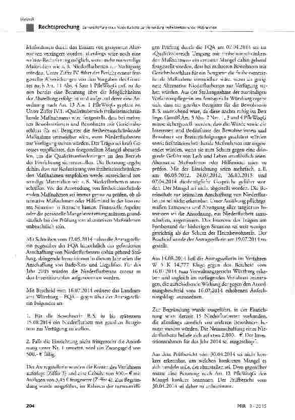 Vorschauseite 2: Zur Anschaffung eines Niederflurbetts zur Vermeidung freiheitsentziehender Maßnahmen