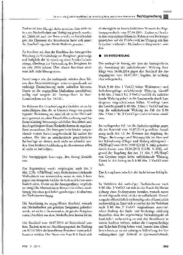 Vorschauseite 3: Zur Anschaffung eines Niederflurbetts zur Vermeidung freiheitsentziehender Maßnahmen