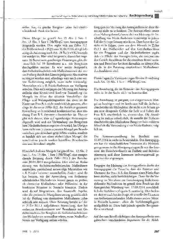Vorschauseite 5: Zur Anschaffung eines Niederflurbetts zur Vermeidung freiheitsentziehender Maßnahmen