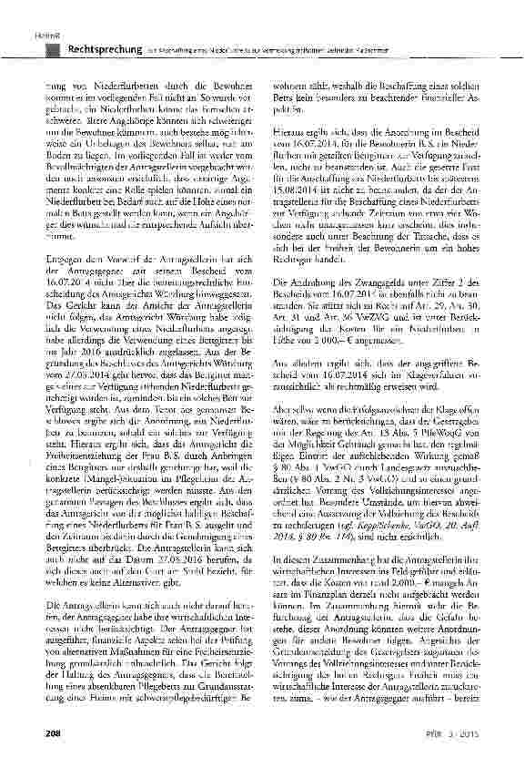 Vorschauseite 6: Zur Anschaffung eines Niederflurbetts zur Vermeidung freiheitsentziehender Maßnahmen