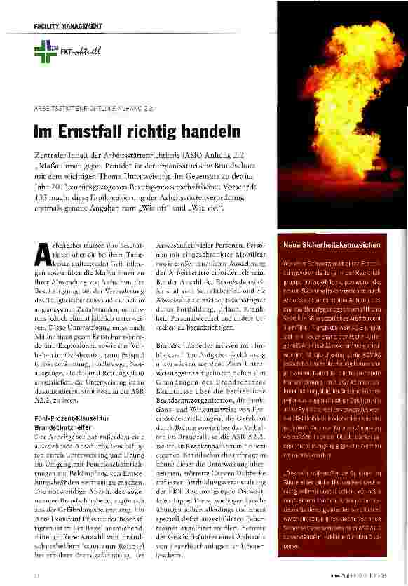 Vorschauseite 1: Im Ernstfall richtig handeln