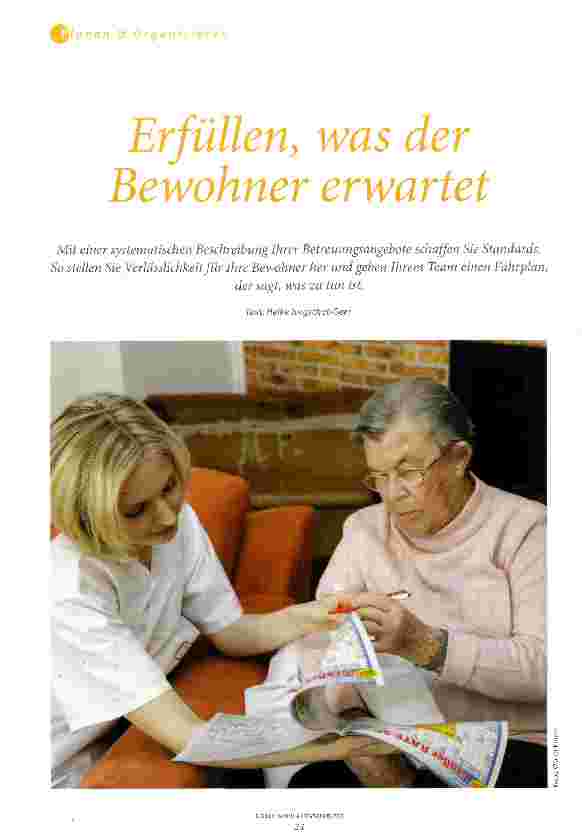 Vorschauseite 1: Erfüllen, was der Bewohner erwartet