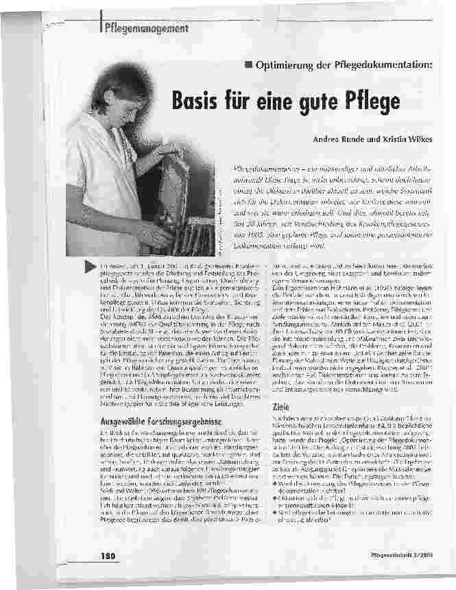Vorschauseite 1: Basis für eine gute Pflege