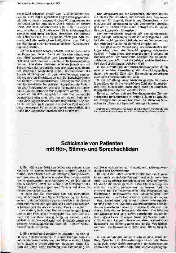 Vorschauseite 5: Der Berufsstand der Logopäden und sein Beitrag zum Recht auf Sprache