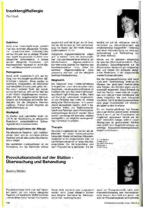 Vorschauseite 1: Insektengiftallergie