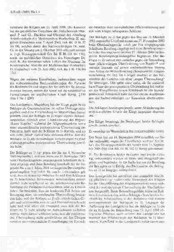 Vorschauseite 4: Zur Überwachungspflicht kooperierender Ärzte