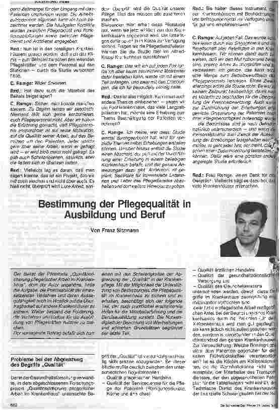 Vorschauseite 1: Bestimmung der Pflegequalität in Ausbildung und Beruf