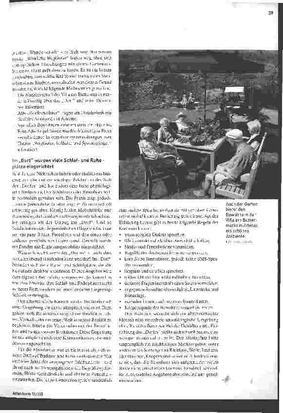 Vorschauseite 2: Dementengerechtes Wohnen. Das Dorf als Lebenszentrum