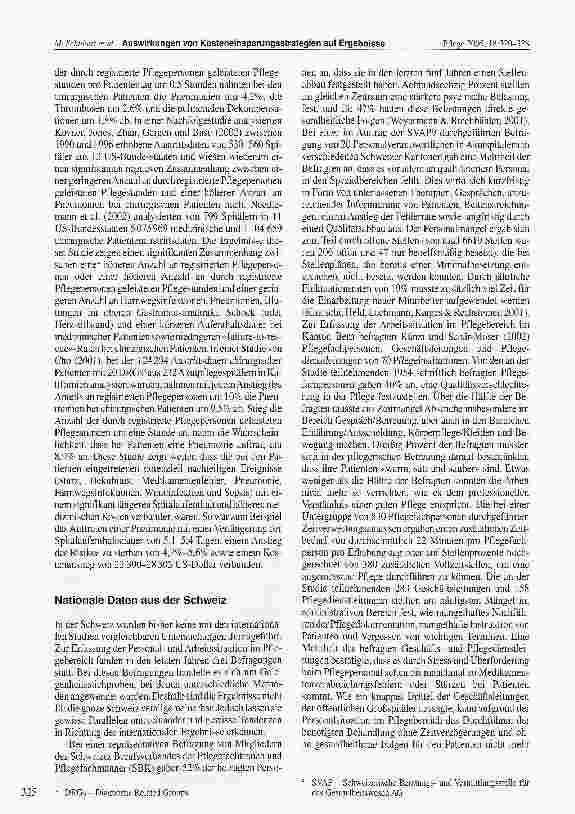 Vorschauseite 6: Auswirkungen von Kosteneinsparungsstrategien und Stellenbesetzung auf die Ergebnisse von Patienten und Pflegefachpersonen