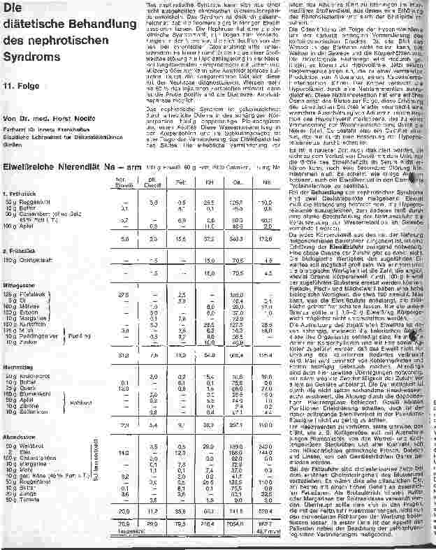 Vorschauseite 1: Die diätetische Behandlung des nephrotischen Syndroms 11. Folge: