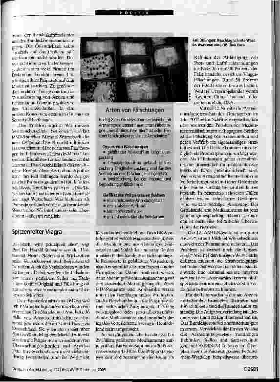 Vorschauseite 3: Lifestyle-Medikamente im Visier der Fälscher