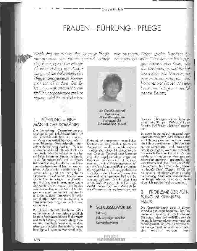 Vorschauseite 1: Frauen - Führung - Pflege