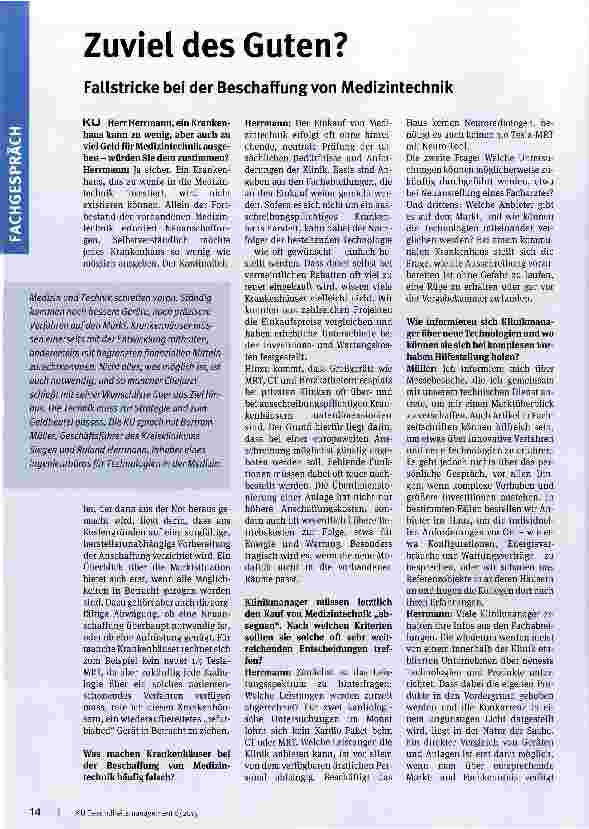 Vorschauseite 1: Zuviel des Guten?