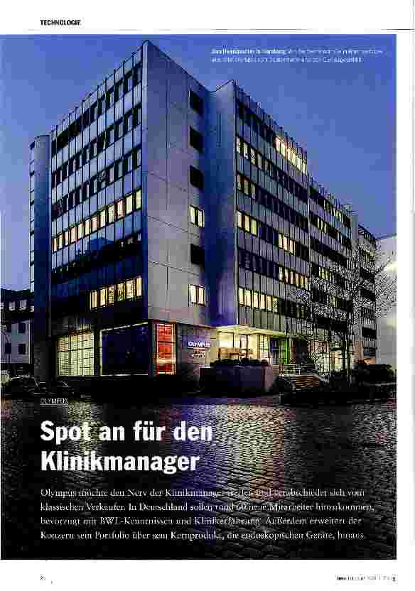 Vorschauseite 1: Spot an für den Klinikmanager