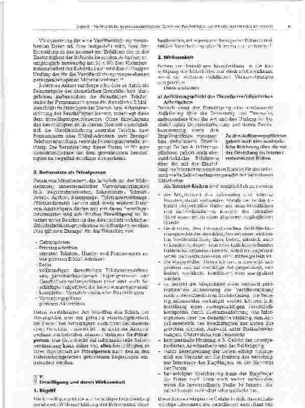 Vorschauseite 4: Veröffentlichung personenbezogener Daten von Beschäftigten des öffentlichen Dienstes im Internet