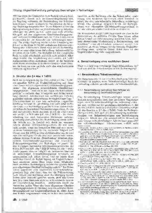 Vorschauseite 2: Ungleichbehandlung geringfügig Beschäftigter in Tarifverträgen