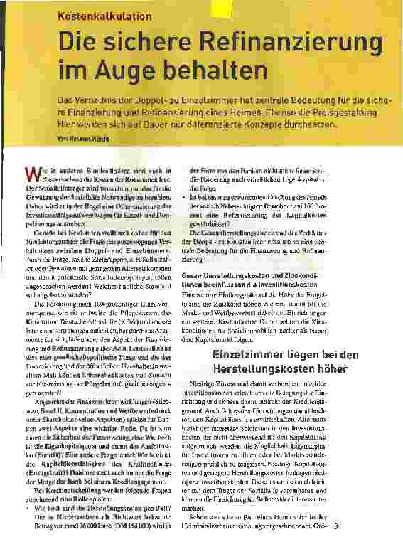 Vorschauseite 1: Die sichere Refinanzierung im Auge behalten