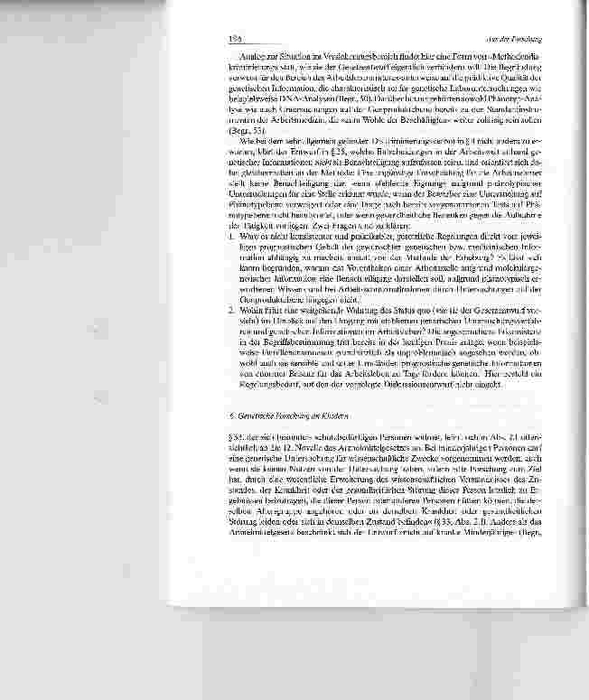 Vorschauseite 5: Methode oder Prognose?Zum Diskussionsentwurf des Gendiagnostikgesetzes aus ethischer Perspektive