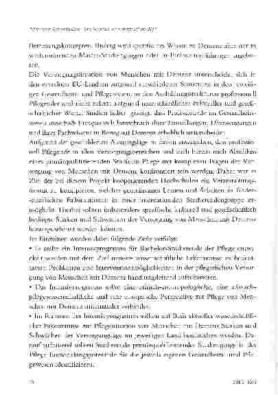 Vorschauseite 2: ERASMUS-SUMMERSCHOOL 2014 „ADVANCES IN DEMENTIA CARE