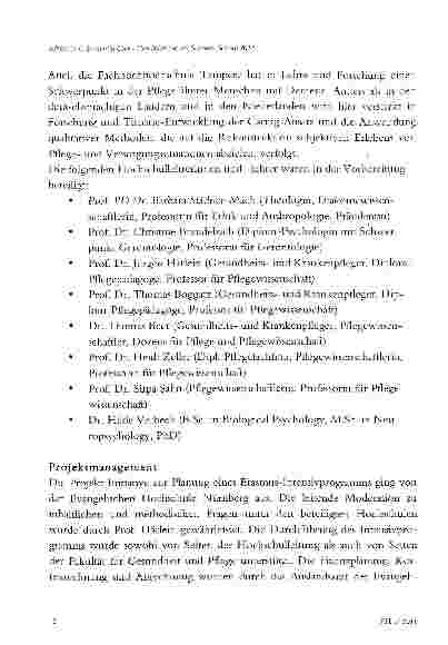 Vorschauseite 4: ERASMUS-SUMMERSCHOOL 2014 „ADVANCES IN DEMENTIA CARE