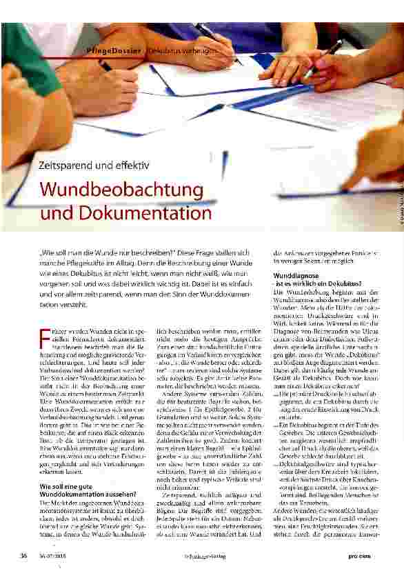 Vorschauseite 1: Wundbeobachtung und Dokumentation