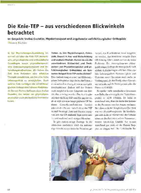 Vorschauseite 1: Die Knie-TEP - aus verschiedenen Blickwinkeln betrachtet