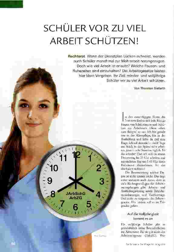 Vorschauseite 1: SCHÜLER VOR ZU VIEL ARBEIT SCHÜTZEN!