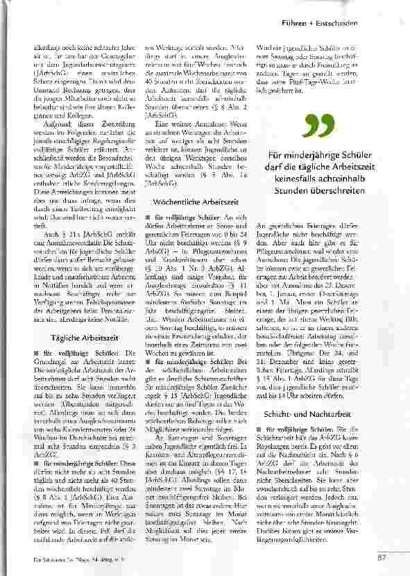 Vorschauseite 2: SCHÜLER VOR ZU VIEL ARBEIT SCHÜTZEN!