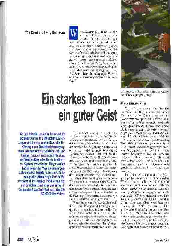 Vorschauseite 1: Ein starkes Team - ein guter Geist