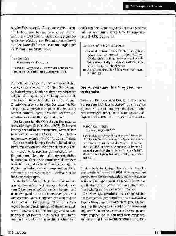 Vorschauseite 4: Betreuungsrecht: Fester Aberglaube statt sicheren Wissens. Mit Erläuterungen zu Änderungen ab dem 1. Juli 2005