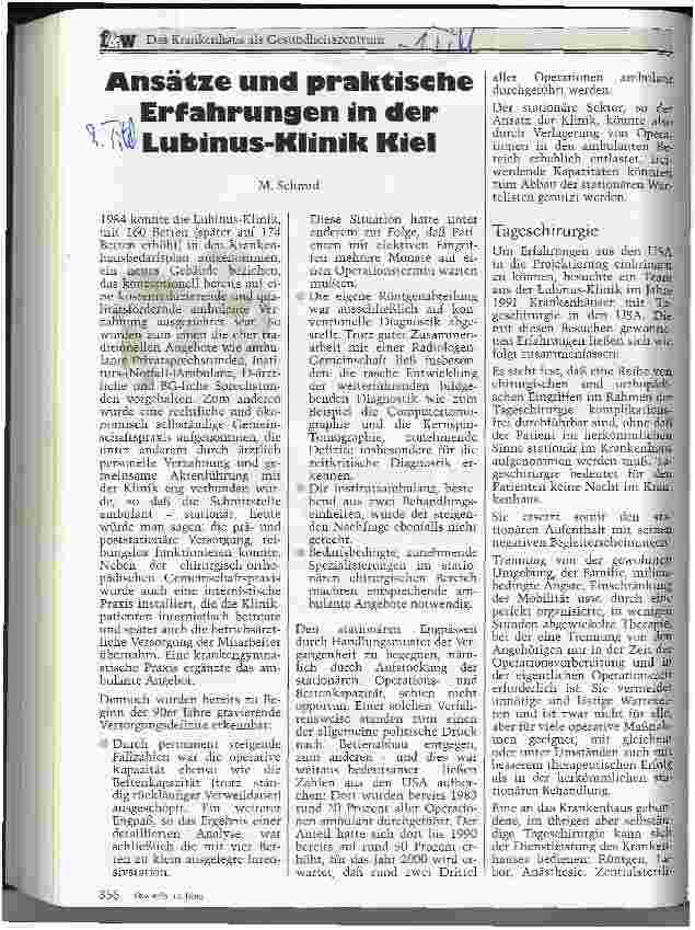 Vorschauseite 1: Ansätze und praktische Erfahrungen in der Lubinus-Klinik Kiel