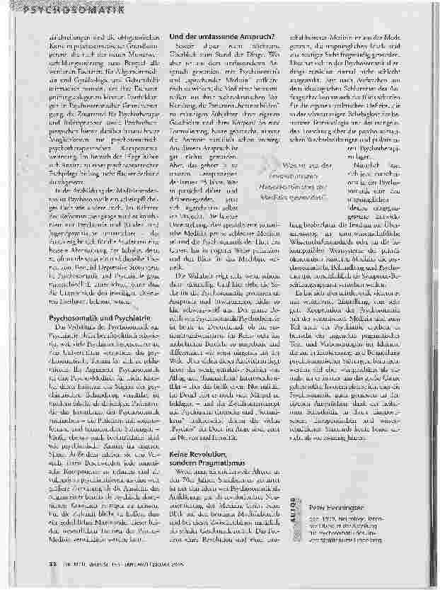 Vorschauseite 4: Wo steht die Psychosomatik heute?Ein Überblick