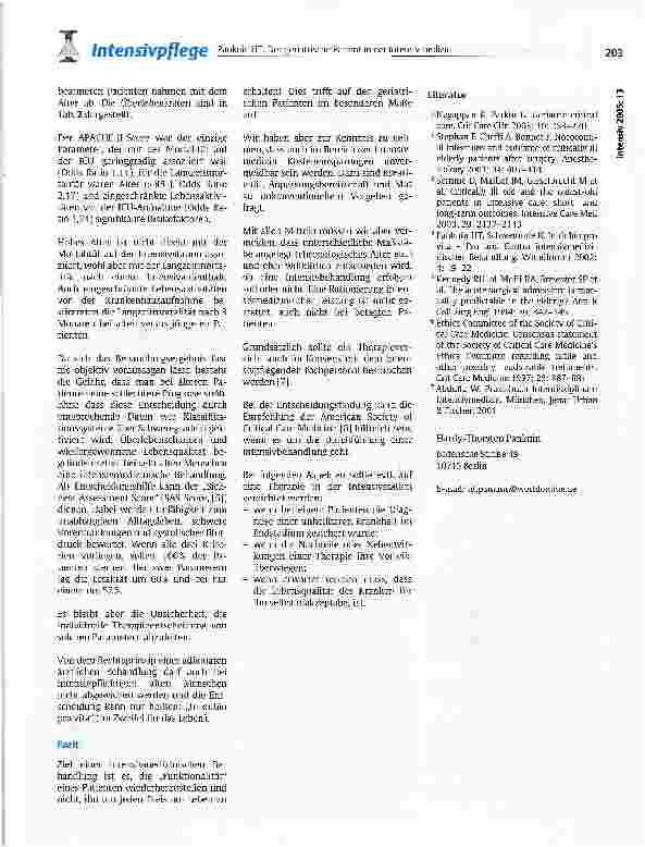 Vorschauseite 4: Der geriatrische Patient in der Intensivmedizin - Relevante Aspekte des Outcomes aus intensivpflegerischer Sicht