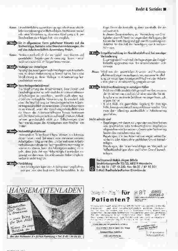 Vorschauseite 3: Arbeitsvertrag - eine ChecklisteWelcher Inhalt ist notwendig? Was ist nicht erlaubt?