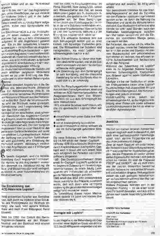 Vorschauseite 3: ACE-Hemmung - ein neues Wirkprinzip bei der Behandlung der Hypertonie und Herzinsuffienz