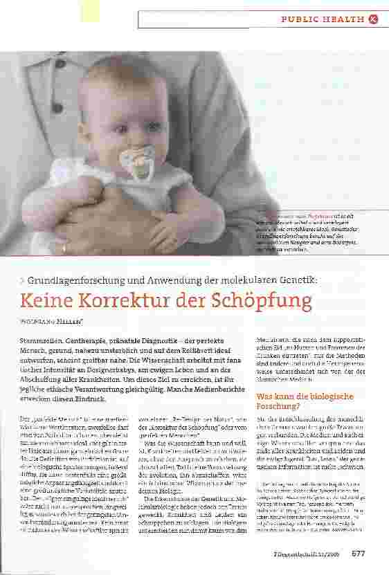 Vorschauseite 1: Grundlagenforschung und Anwendung der molekularen Genetik: Keine Korrektur der Schöpfung