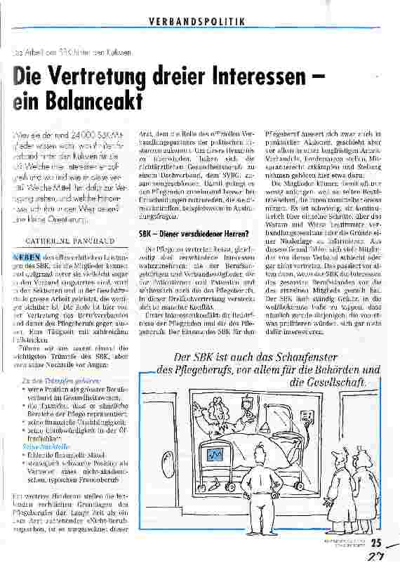 Vorschauseite 1: Die Vertretung dreier Interessen - ein Balanceakt Die Arbeit des SBK hinter den Kulissen