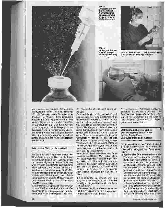 Vorschauseite 2: Zytostatika - ein Sicherheitsrisiko