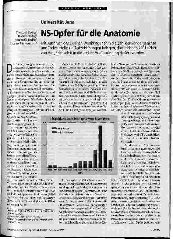 Vorschauseite 1: NS-Opfer für die Anatomie
