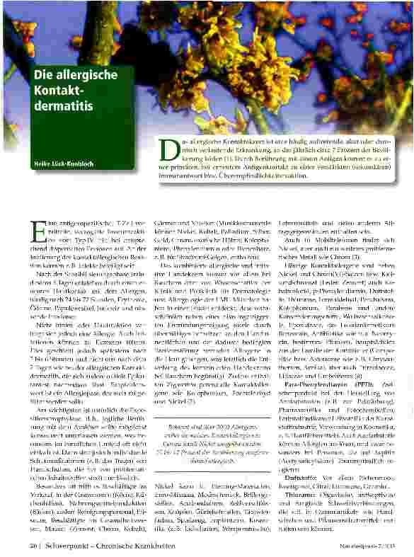 Vorschauseite 1: Die allergische Kontaktdermatitis