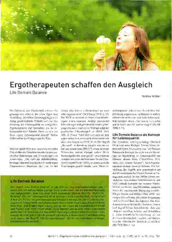 Vorschauseite 1: Ergotherapeuten schaffen den Ausgleich