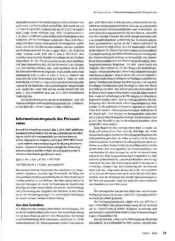 Vorschauseite 5: Ungültigkeit der Personalratswahl wegen fehlender Begründung für mangelnde Geschlechterparität